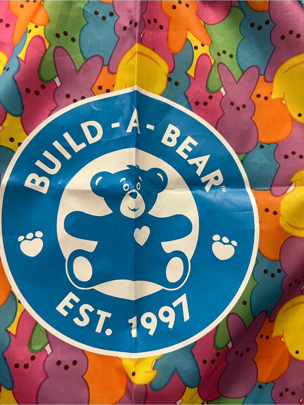 Build-A-Bear Multicolor Drawstring Backpack with Blue Logo - Picture 3 of 4